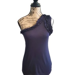 Girl Talk one shoulder ruffled elegant women's top